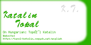 katalin topal business card